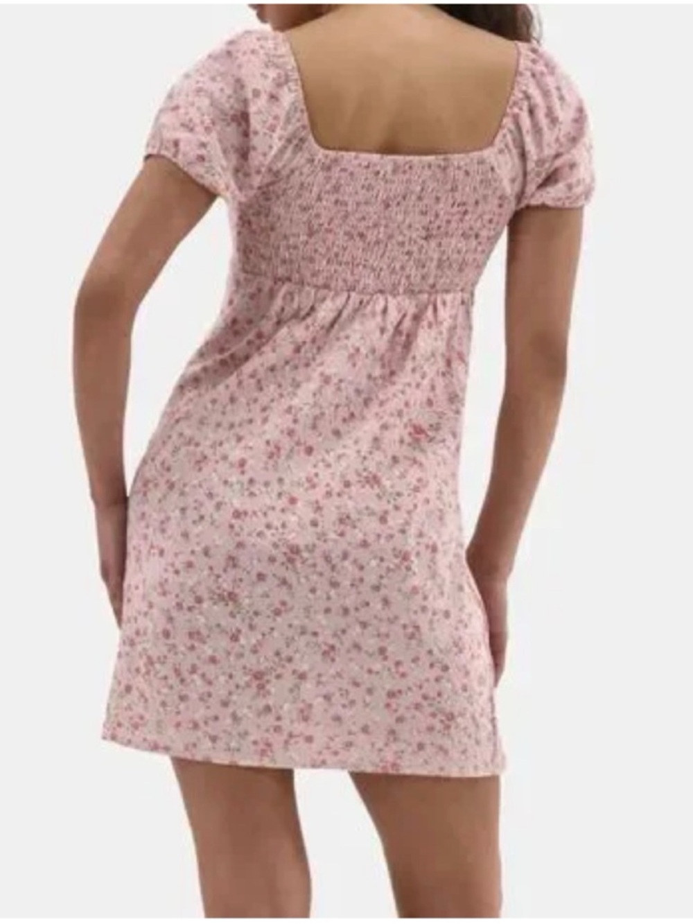 NWT No Boundaries babydoll floral puff sleeve mini dress pink cottagecore Medium - Picture 2 of 13